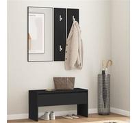 Ensemble de meubles de couloir noir bois d ingénierie Noir G