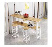 Ensemble de meubles de cuisine moderne avec table de bar et chaises 2 niveaux Table de salle à manger compacte pour petits espaces Blanc et couleur noyer 100 x 30 x 100 cm