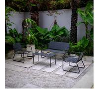 Ensemble de meubles de jardin 4 pièces Andria acier gris anthracite