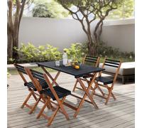 Ensemble de meubles de jardin 'Altamura' 5 pièces composé d'une table et de 4 chaises en acacia FSC®-