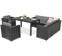 Ensemble de meubles de jardin en résine tressée Colorado Comida 7 Bica anthracite