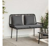 vidaXL Banc de jardin avec oreiller en polyrotin Noir/Anthracite 109x63x83 cm