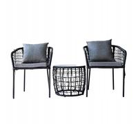 Ensemble de meubles de jardin pour 2 personnes: table, 2x chaises, ensemble pour terrasse, balcon, jardin