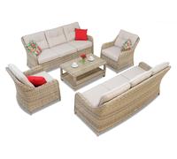 Ensemble de meubles de luxe en rotin synthétique Toledo Coffee 8 beige Garden Point