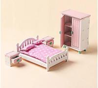Ensemble de meubles de maison de poupee en bois, accessoires de maison de poupee miniatures pour chambre a coucher, jouets de maison de poupee, meubles de maison de poupee, meubles de maison de poupee