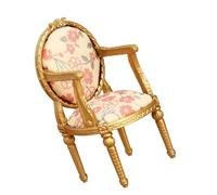 Ensemble de Meubles de Maisons de poupées, Golden Chair | Table et chaises en bois à l ' échelle 1 / 12 avec détails, sans danger pour les