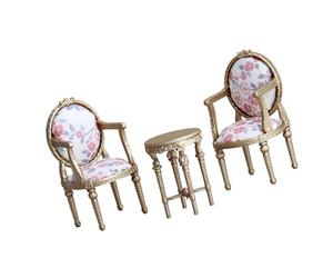 Ensemble de Meubles de Maisons de poupées, Golden Set | Table et chaises en bois à l ' échelle 1 / 12 avec détails, sans danger pour les