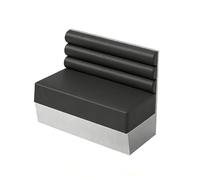 Ensemble De Meubles De Restaurant Industriel Moderne en Acier Inoxydable, Canapé Modulaire en Forme De U, Guéridon Carré, Chaises Noires Minimalistes, Sièges De Salle À Manger Commerciaux(B)