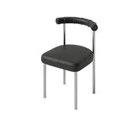 Ensemble De Meubles De Restaurant Industriel Moderne en Acier Inoxydable, Canapé Modulaire en Forme De U, Guéridon Carré, Chaises Noires Minimalistes, Sièges De Salle À Manger Commerciaux(C)