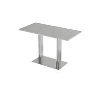 Ensemble De Meubles De Restaurant Industriel Moderne en Acier Inoxydable, Sièges De Cabine, Table À Manger Carrée Et Fauteuil for Café-Bar Club, Style Minimaliste De Qualité Commerciale(E)