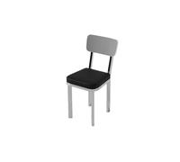 Ensemble De Meubles De Restaurant Industriels Modernes en Acier Inoxydable, Guéridon Carré De Qualité Commerciale avec Canapé en Cuir Noir Et Chaise De Salle À Manger for Café-Bar(B)
