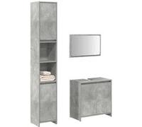 vidaXL Ensemble de meubles de salle de bain 3 pièces – Gris béton