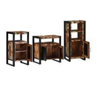 Ensemble de meubles de salle de bain 3 pièces en bois massif | Design minimaliste, lignes épurées, style contemporain, pour un mobilier moderne