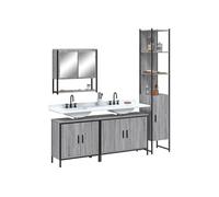 Ensemble de Meubles de Salle de Bain 4 pcs, Armoires de Lavabo avec Miroir, Placards de Rangement Toilette, Moderne, 3214693