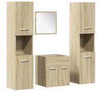 Ensemble de meubles de salle de bain 4 pcs chêne sonoma