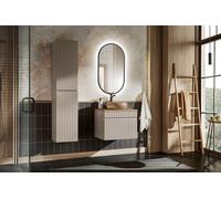 Ensemble de meubles de salle de bain 60Cm avec lavabo sur socle et miroir Led