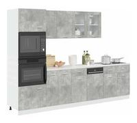Ensemble de meubles de salle de bain 7 pcs Lyon gris béton Gris béton G