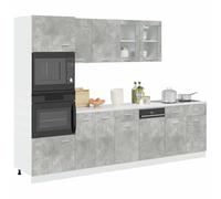 Ensemble de meubles de salle de bain 7 pièces "Lyon" en bois d'ingénierie gris b
