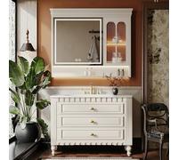 Ensemble De Meubles De Salle De Bain avec Lavabo, Salle De Bain avec Armoire De Rangement, Armoire À MiroirWhite,80cm/32in
