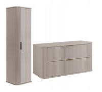 Ensemble de Meubles de Salle de Bain ELEGANCE - Meuble pour Vasque à Poser 100 cm et Armoire Murale - Cachemire