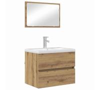 Ensemble de meubles de salle de bain en chêne Artisan 60 cm miroir + armoire 57 x 37 x 45 cm