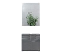 Ensemble de meubles de salle de bain Freddy, 2 parties, Anthracite Haute brillance, Vicco