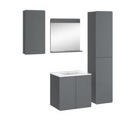 Ensemble de meubles de salle de bain Izan, 4 pièces, Gris, Vicco