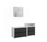 Ensemble de meubles de salle de bain Maltin, 3 pièces, blanc/anthracite, Anthracite, Vicco