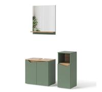 Ensemble de meubles de salle de bain Marelle, 3 pièces, Vert/Chêne Artisan, Vicco 54702