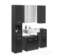 Ensemble de meubles de salle de bain : Meuble sous vasque + Colonne de salle de bain + 2 demi colonne + meuble de rangement avec