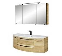 Ensemble de meubles de salle de bain Pelipal Série 7045 SET-167-089 Chêne Halifax pore synchrone, poignées chromé , 130 cm