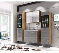 Ensemble de meubles de salle de bain Udine, lavabo inclus, ensemble de meubles de salle de bain, armoire haute, meuble en lavabo