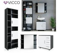 Ensemble de meubles de salle de bain VICCO ILIAS blanc anthracite - 3 pièces