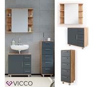Ensemble de meubles de salle de bain VICCO ILIAS chêne anthracite - 3 pièces