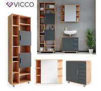 Ensemble de meubles de salle de bain VICCO ILIAS chêne anthracite - 3 pièces
