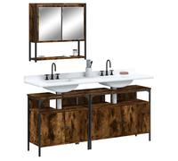 Ensemble de meubles de salle de bain - VIDAXL - Chêne fumé - 3 pièces - Design contemporain - A suspendre