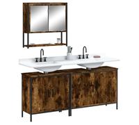 Vidaxl Ensemble De Meubles De Salle De Bain 3 Pcs Chêne Fumé