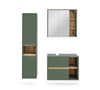 Ensemble de meubles de salle de bain Viola, 3 pièces, Vert/Chêne Artisan, Vicco 55234