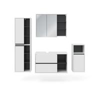 Ensemble de meubles de salle de bain Viola, 4 parties, Blanc, Anthracite, Vicco