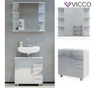 Ensemble de meubles de salle de bains 1 Ilias blanc ultra-brillant Vicco