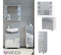 Ensemble de meubles de salle de bains 2 Ilias blanc ultra-brillant Vicco