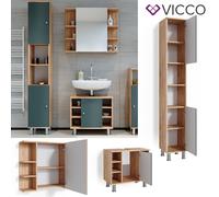 Ensemble de meubles de salle de bains 3 Fynn chêne vert Vicco