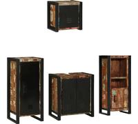Ensemble de meubles de salle de bains 4 pcs Multicolore Bois massif recyclé