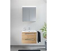 Ensemble de meubles de salle de bains Artiqua Série 843 avec miroir 843B216226 65 cm, comprenant un lavabo en céramique et un meuble vasque, finition blanc brillant.