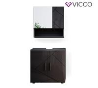 Vicco Ensemble de Meubles de Salle de Bain Irma, Anthracite Haute Brillance, 2 pièces, Armoire Basse 60 cm
