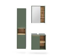 Ensemble de meubles de salle de bains Viola, 3 pièces, Vert/Chêne Artisan, Vicco 55222
