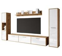 Ensemble de meubles de salon Bogota, jeu de meubles de salon, différentes couleurs, meubles de salon modernes (Wotan/Blanc brillant)