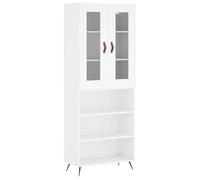 Ensemble de meubles de salon - Buffet haut - Blanc - 69,5 x 34 x 180 cm - En matériau dérivé du bois - Espace de rangement moderne pour salon et petites pièces