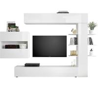 Ensemble de meubles de salon design avec de nombreuses possibilités de rangement de la collection VASCO. Couleur : blanc brillant.
