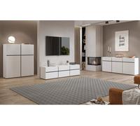 Ensemble de meubles de salon HAVANA - Buffet haut, meuble TV, buffet bas - Design moderne en blanc et noir